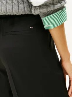 Timeless Wool Wide Leg Bukser, Black, 36