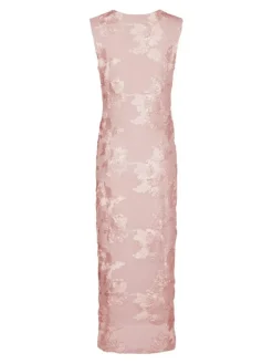 Tiranna Big Flower Mesh Kjole, Light Pink, 40