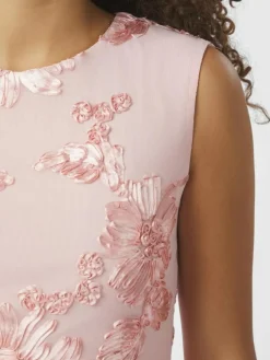 Tiranna Big Flower Mesh Kjole, Light Pink, 40