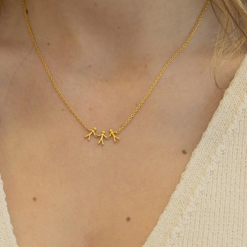 Together Family 3 Halskæde, Gold Plated, 45 cm