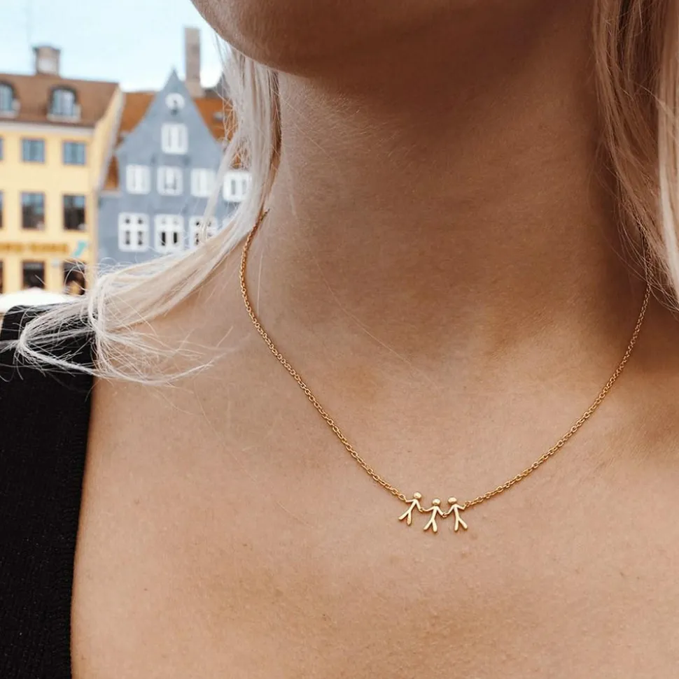 Together Family 3 Halskæde, Gold Plated, 45 cm