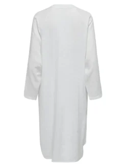 Tokyo Linen Blend Kjole, Bright White, M