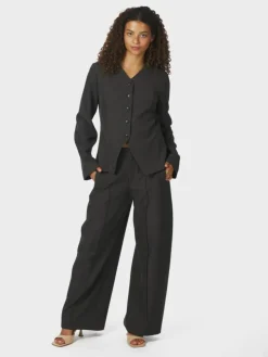 Toots Structure Bluse, Dark Grey, 40