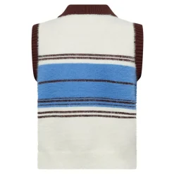 ToryCC Stripe Zip Vest, Off White, XS