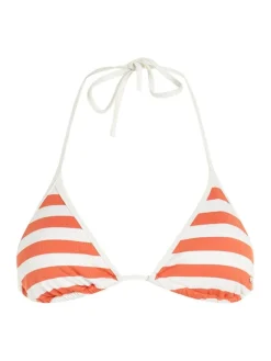 Triangle Bikinitop, Stripe Brilliant Orange/Ivory, M