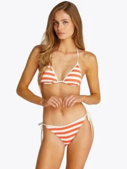 Triangle Bikinitop, Stripe Brilliant Orange/Ivory, M