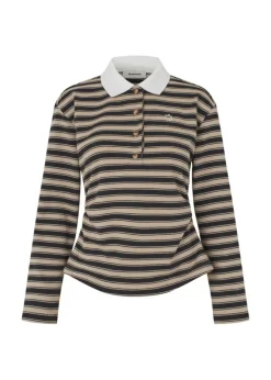 TrinnyMD Polo, Beige Black Stripe, S