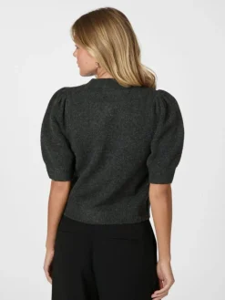 Trudy Deco Knit Cardigan, Antracit Melange, 40