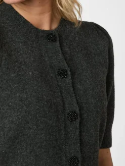 Trudy Deco Knit Cardigan, Antracit Melange, 40