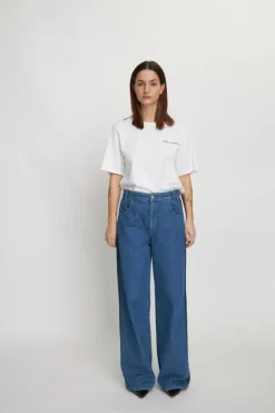 Two-toned Denim Jeans, Blue Mix, 32