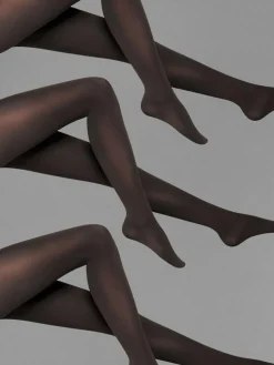 Velvet De Luxe 66 3-Pak Strømpebukser, Black, XS