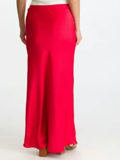 Vicky Heavy Sateen Nederdel, Red, 38