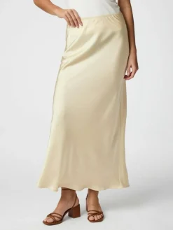 Vicky Heavy Sateen Nederdel, Light Yellow, 42