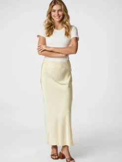 Vicky Heavy Sateen Nederdel, Light Yellow, 42