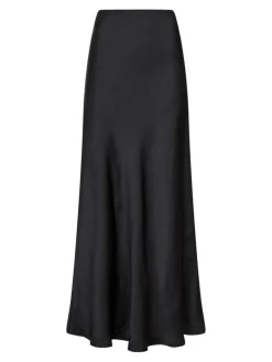 Vicky Heavy Sateen Nederdel, Black, 42