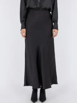 Vicky Heavy Sateen Nederdel, Black, 42