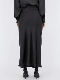 Vicky Heavy Sateen Nederdel, Black, 42