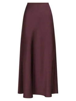 Vicky Heavy Sateen Nederdel, Burgundy, 40