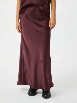 Vicky Heavy Sateen Nederdel, Burgundy, 40
