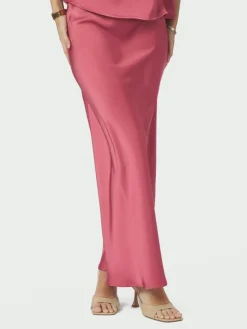 Vicky Heavy Sateen Nederdel, Cherry Pink, 42