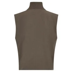 Vida Rib Turtleneck Vest, Walnut, S