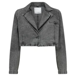 Vika Crop Blazer, Mid Grey, XXL