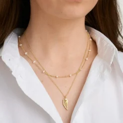 Vinge Halskæde, Gold Plated, 42 cm