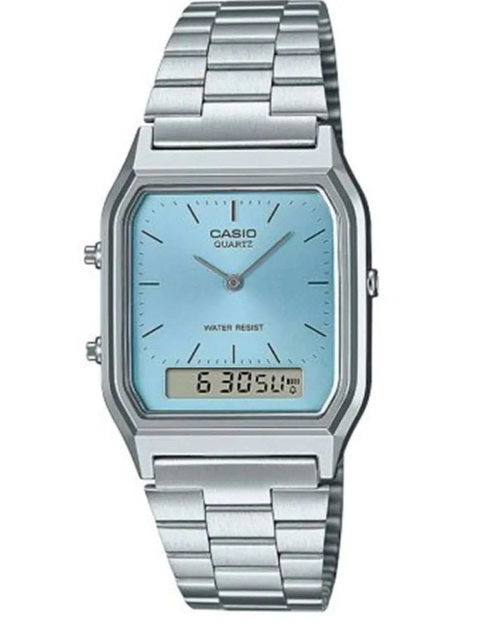 Vintage AQ-230A-2A1MQYES Anadigi Ur, Silver, 29 mm