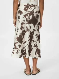 Viso Cow Print Nederdel, Brown, 34