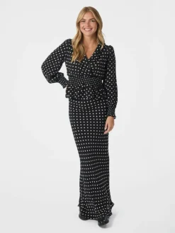 Viso Crepe Dot Nederdel, Black, 42