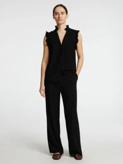 Viva Sun Ruffle Bluse, Black, 36