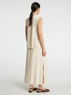 Viva Sun Ruffle Bluse, Sandshell, 38