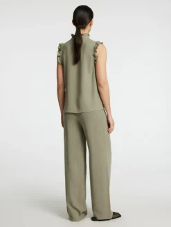 Viva Sun Ruffle Bluse, Vetiver, 40