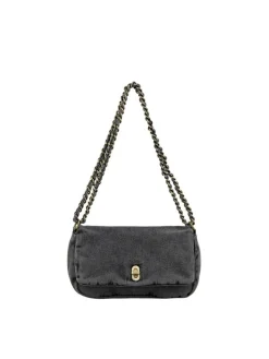 Washed Denima Hollis Skuldertaske, Stonewash Grey