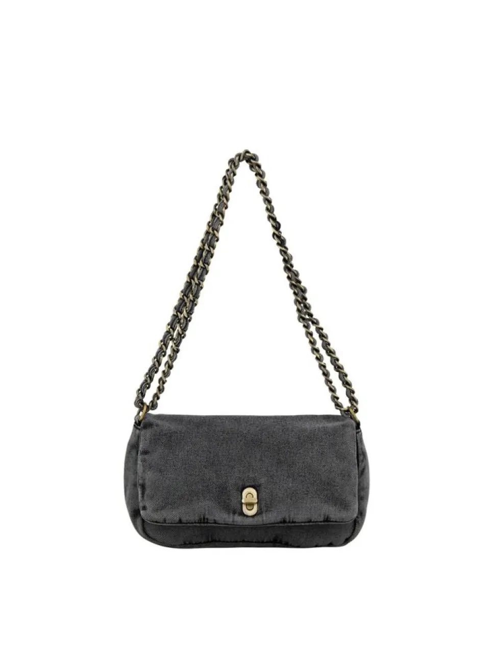 Washed Denima Hollis Skuldertaske, Stonewash Grey