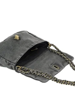 Washed Denima Hollis Skuldertaske, Stonewash Grey