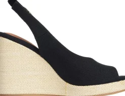 Wedge Heel Slingback Espadrille Sandaler, Black, 39