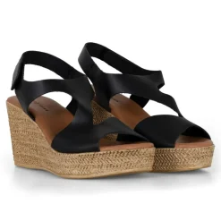 Wedges High Sandaler, Sort, 42