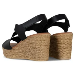 Wedges High Sandaler, Sort, 42