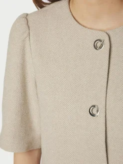 Xanthe Light Herringbone Blazer, Sand, 36