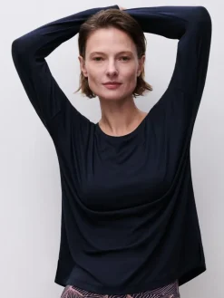 Yara Langærmet T-shirt, Baritone Blue, 42