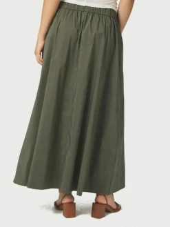 Yara Long Poplin Nederdel, Army, 42