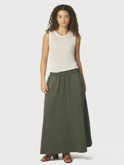 Yara Long Poplin Nederdel, Army, 42