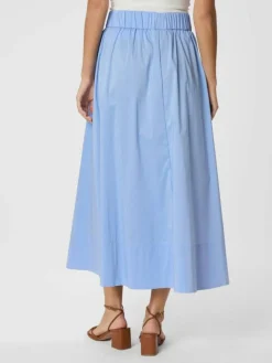 Yara Long Poplin Nederdel, Sky Blue, 40