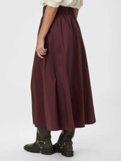 Yara Poplin Nederdel, Burgundy, 36