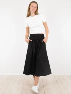 Yara Poplin Nederdel, Sort, 40