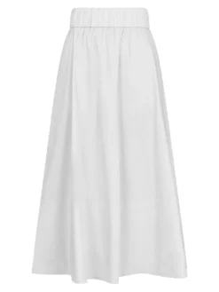 Yara Poplin Nederdel, White, 40