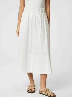 Yara Poplin Nederdel, White, 40