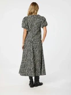 Yara Zebra Long Nederdel, Black, 34