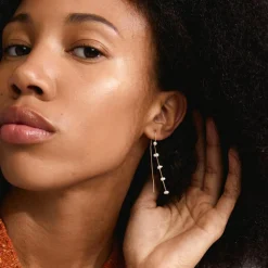 Zenaia Perle Øreringe, Gold Plated